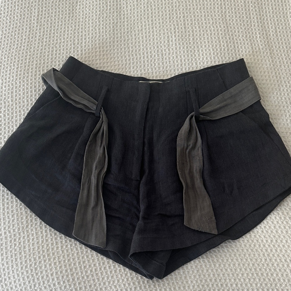 Sandra Weil navy linen shorts